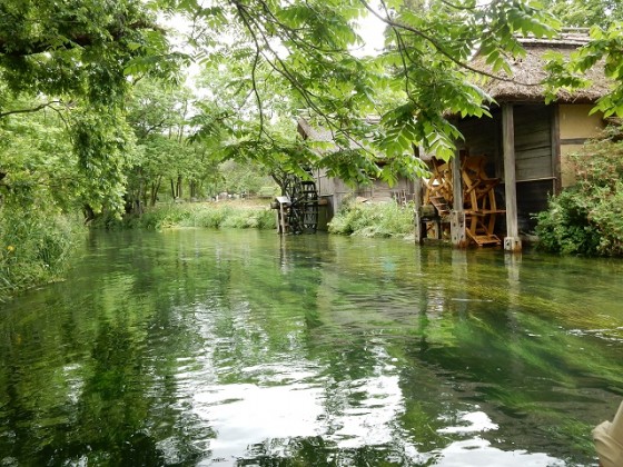 水車小屋のある風景 大王わさび農場 スルガ建設